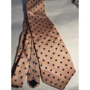 Hunters Bay 100% Silk Peach Blue Floral Men's Tie Woven Fabric